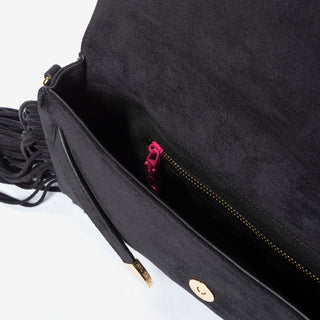 Luisita Clutch Fringe Suede Black
