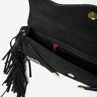 Luisita Clutch Fringe Suede Black